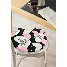 Rem Home Rengirenk Dekoratif Sandalye Minderi Sarı Modern Yuvarlak 40 x 40 cm Mutfak Balkon Oturma Minderi