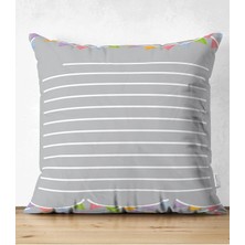 Rem Home Rengirenk Dekoratif Kırlent Kılıfı Sarı 43 x 43 cm Salon Koltuk Kanepe Yastık Kılıfı