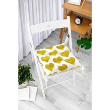 Rem Home Rengirenk Dekoratif Sandalye Minderi Beyaz Modern Bağcıklı 40 x 40 cm Mutfak Balkon Oturma Minderi