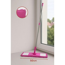 St. Morritz 50 cm Mikrofiber Yassı Makarna Mop, Yer Silme ve Temizlik Aparatı(Saplı Olarak Gönderilecektir)