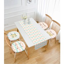 Rem Home Rengirenk Dekoratif Sandalye Minderi Sarı Yuvarlak 45 x 140 cm Mutfak Balkon Oturma Minderi