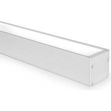 Ledarmy LED Alüminyum Profil Kasa 1 Metre 7695 Sarkıt & Sıva Üstü Montaj 55mm Opak Pleksi Paslanmaz Yan Kapak