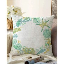 Rem Home Rengirenk Dekoratif Kırlent Kılıfı Beyaz Modern 43 x 43 cm Salon Koltuk Kanepe Yastık Kılıfı