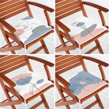 Rem Home Rengirenk Dekoratif Sandalye Minderi Modern 40 x 40 cm Mutfak Balkon Oturma Minderi