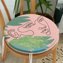 Rem Home Rengirenk Dekoratif Sandalye Minderi Sarı Bohem Yuvarlak 40 x 40 cm Mutfak Balkon Oturma Minderi