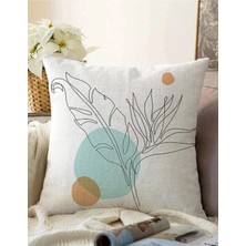 Rem Home Rengirenk Dekoratif Kırlent Kılıfı Yaprak 43 x 43 cm Salon Koltuk Kanepe Yastık Kılıfı