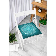 Rem Home Rengirenk Dekoratif Sandalye Minderi Beyaz Hayvan Bağcıklı 40 x 40 cm Mutfak Balkon Oturma Minderi