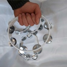 Aker Hediyelik Tefler Beyaz Tef 10 Adet Plastik Def Zilli Tef Kaliteli Özel Üretim Müzik Aleti Il