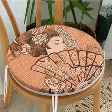 Rem Home Rengirenk Dekoratif Sandalye Minderi Modern Yuvarlak 40 x 40 cm Mutfak Balkon Oturma Minderi