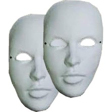 Maske Boyama 2 Adet Boyanabilir Karton Maske Lastikli Insan Yüzü Suratı Yerli Üretim Okul Sın�