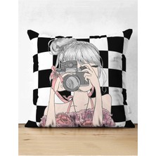 Rem Home Rengirenk Dekoratif Kırlent Kılıfı Sarı 43 x 43 cm Salon Koltuk Kanepe Yastık Kılıfı