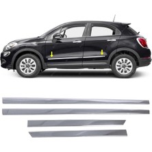 Melexı Fiat 500X 2014 ve Üzeri Için Krom Yan Kapı Koruma Çıtası 4 Kapı 4 Parça