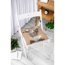 Rem Home Rengirenk Dekoratif Sandalye Minderi Beyaz Hayvan Bağcıklı 40 x 40 cm Mutfak Balkon Oturma Minderi