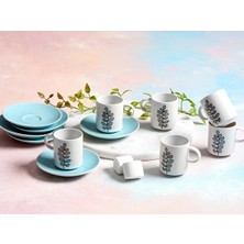 St. Morritz Wisteria Turkuaz 6 Kişilik Kahve Takımı 90CC 04POR035202