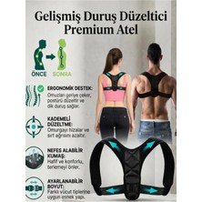 St. Morritz Unisex Siyah Ortopedik Korse Dik Duruş Korsesi Kamburluk Korsesi
