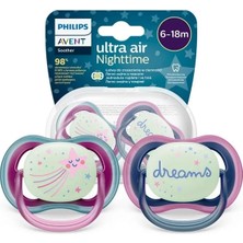 Philips Avent Ultra Air Night Karanlıkta Parlar Gece Emziği 6-18 Ay Kız