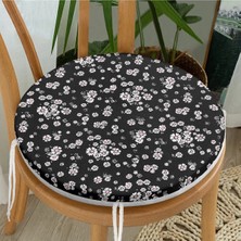 Rem Home Rengirenk Dekoratif Sandalye Minderi Beyaz Yuvarlak 40 x 40 cm Mutfak Balkon Oturma Minderi