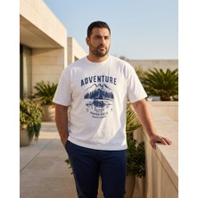 Ramon Miele Büyük Beden Bisiklet Yaka Baskılı Erkek Tshirt