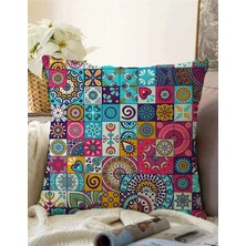 Rem Home Rengirenk Dekoratif Kırlent Kılıfı Sarı 43 x 43 cm Salon Koltuk Kanepe Yastık Kılıfı