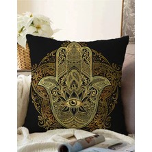 Rem Home Rengirenk Dekoratif Kırlent Kılıfı Siyah 43 x 43 cm Salon Koltuk Kanepe Yastık Kılıfı
