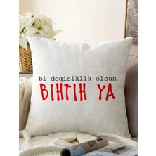 Rem Home Rengirenk Dekoratif Kırlent Kılıfı Sarı Modern 43 x 43 cm Salon Koltuk Kanepe Yastık Kılıfı