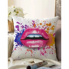 Rem Home Rengirenk Dekoratif Kırlent Kılıfı Sarı 43 x 43 cm Salon Koltuk Kanepe Yastık Kılıfı