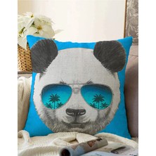 Rem Home Rengirenk Dekoratif Kırlent Kılıfı Mavi 43 x 43 cm Salon Koltuk Kanepe Yastık Kılıfı