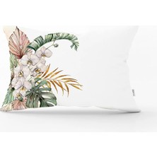 Rem Home Rengirenk Dekoratif Kırlent Kılıfı Yaprak 35 x 55 cm Salon Koltuk Kanepe Yastık Kılıfı