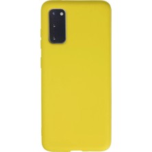 Esranın Dünyası Newface Samsung Galaxy S20 Kılıf Nano Içi Kadife Silikon - Sarı