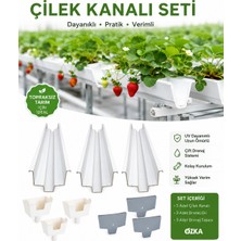 Topraksız Market Çilek Kanalı Seti – 100 cm Topraksız Tarım Çilek Kanalı, Drenaj Çıkışı ve Kanal Kapağı