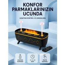 Astraltech Siyah Aroma Difüzörü Jöle Damla Efektli Ha Nemlendirici Uzaktan Kumandalı LED Işıklı