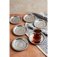 ÖzSa Home 12'li Royal Ekonomik Paslanmaz Çelik Çay Tabağı 10CM