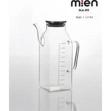MİEN Mien 1 Lt Metal Kare Cam Yağdanlık