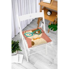 Rem Home Rengirenk Dekoratif Sandalye Minderi Beyaz Modern Bağcıklı 40 x 40 cm Mutfak Balkon Oturma Minderi