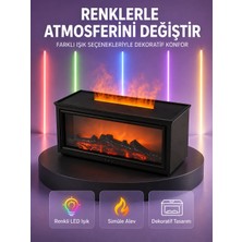 Etorva Store Şömine Görünümlü Hava Nemlendirici Renkli LED Işıklı Aroma Difüzörü