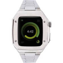 Esranın Dünyası Newface Apple Watch 44MM Metal Petek Kasalı Kordon - Gümüş