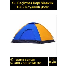 St. Morritz Premium Su Geçirmez Kapı Sineklik Tüllü Dayanıklı Kumaş Pratik Kolay Kurulum 10 Kişilik Kamp Çadırı