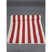 St. Morritz 67X150CM Kırmızı Beyaz Çizgili Kumaş Balkon Brandası