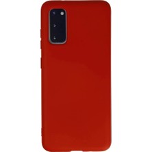 Esranın Dünyası Newface Samsung Galaxy S20 Kılıf Nano Içi Kadife Silikon - Kırmızı