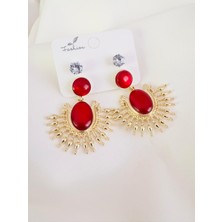 Devi Fashion Vintage Güneş Model Küpe  5 cm