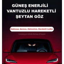 Güneş Enerjili Araba Neon Işığı Kablosuz Havalı Şeytan Gözü LED Ortam Işığı Vakumlu Devil's Eye