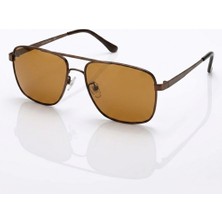 Di Caprio DC3053BRWN Kahverengi Modern Square Polarize Camlı Erkek Güneş Gözlüğü