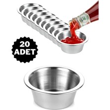 ÖzSa Home 20 Adet Burger Yanı Sosluk Paslanmaz Çelik Reçellik Çerezlik Kahve Yanı Lokumluk