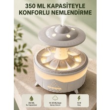 Etorva Store Dekoratif Ufo Hava Nemlendirici Simüle Yağmur Damlalı Renkli Gece Işıklı 350 ml