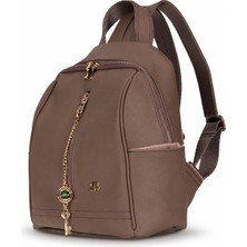 BloominBag Burkley Avelıne Mink Taupe Pu Deri Kadın Sırt Çantası