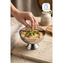 ÖzSa Home Luce Ayaklı 18/10 Paslanmaz Çelik Dondurma Tatlı Sunum Kasesi Mezelik Sunumluk Ikramlık 13CM