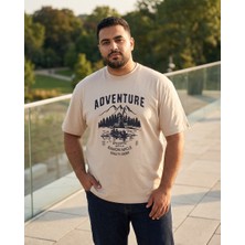 Ramon Miele Büyük Beden Bisiklet Yaka Baskılı Erkek Tshirt