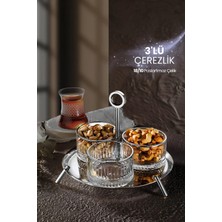 ÖzSa Home Lunes 3'lü Çerezlik Askılı Ikramlık Sunumluk 18/10 Paslanmaz Çelik Elysia Kase Ikramlık Reçellik