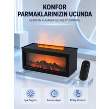 Etorva Store Dekoratif Şömine Görünümlü Nemlendirici Uzaktan Kumandalı Renkli LED Işıklı Difüzör