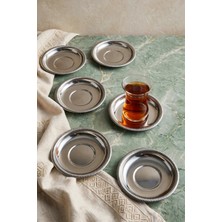 ÖzSa Home 12'li Burma Ekonomik Paslanmaz Çelik Çay Tabağı 10 cm